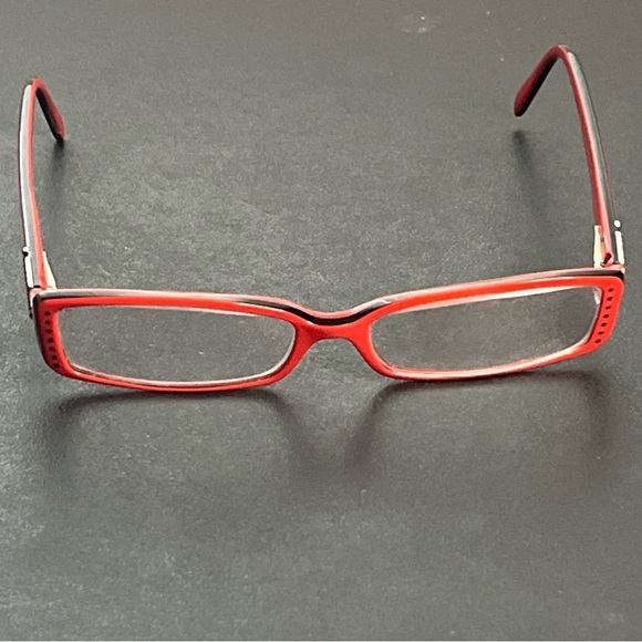 Versace Womens Rectangular Frame Eyeglasses Reading Glasses Red *FRAMES ONLY* - Picture 1 of 11